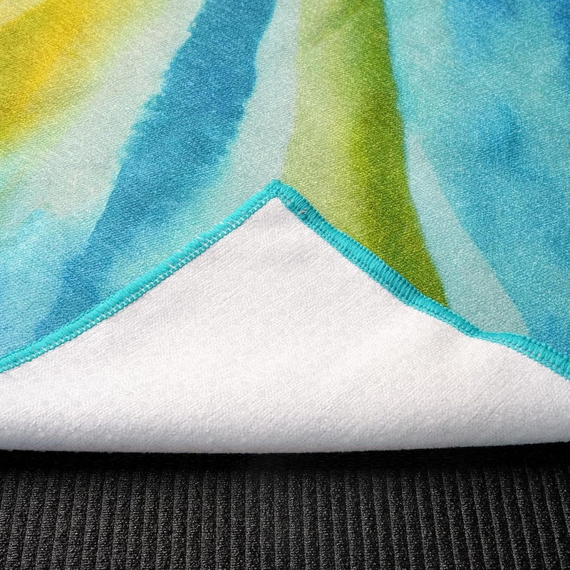 Eunzel Hot Yoga Towel, Non Slip Yoga Mat Towel Sweat Absorbent Printed Yoga Towel with Grip Dots for Hot Yoga, Pilates and Workout 72"x 24", Vibrant Vein - Image 5